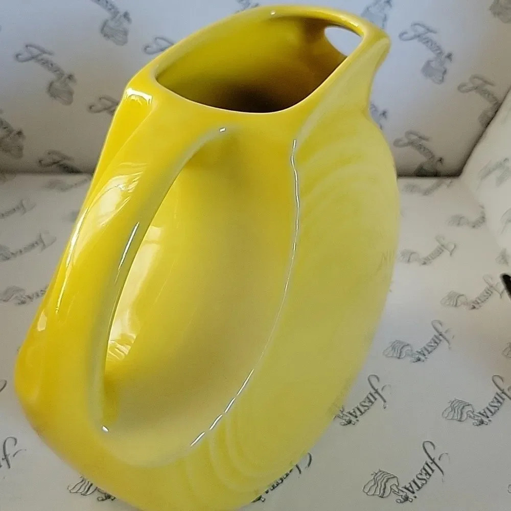 Fiestaware Fiesta Small Ceramic Pitcher Disk Container Dish Sunflower 28 Oz
